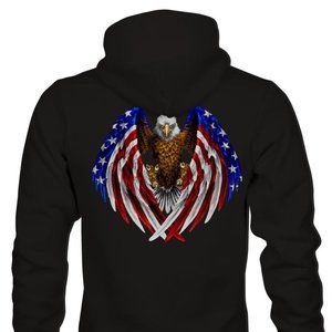 American Flag Eagle in Color, printed on back